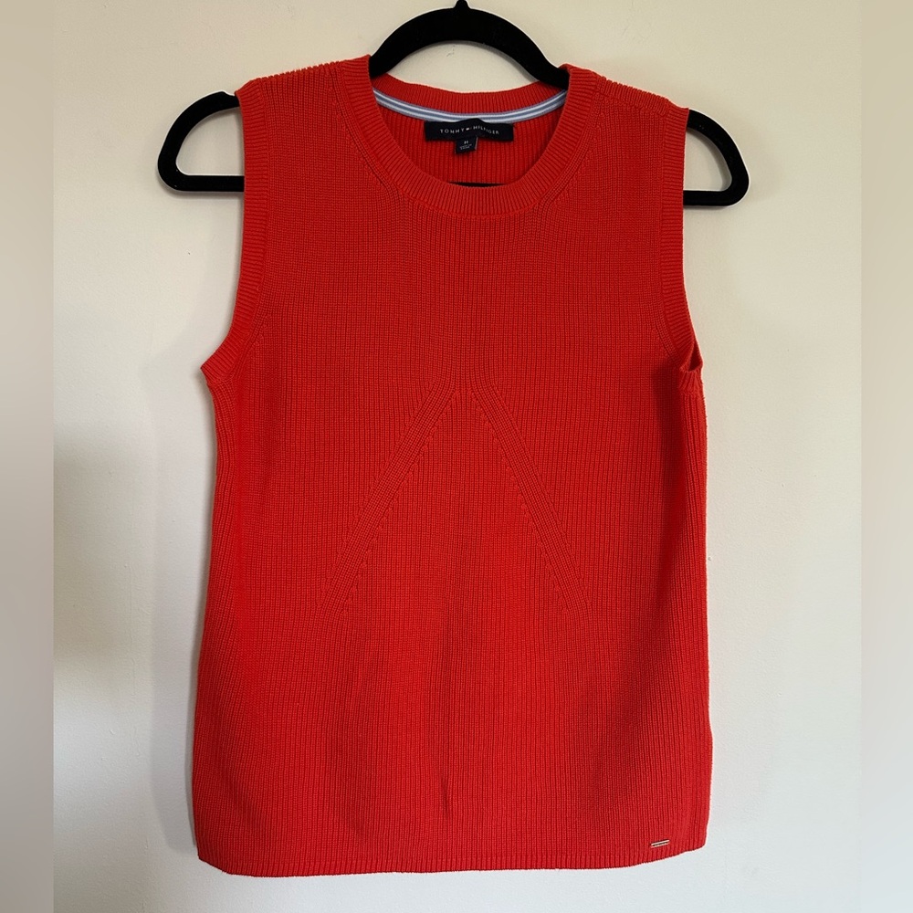 Tommy Hilfiger Red Sleeveless Sweater